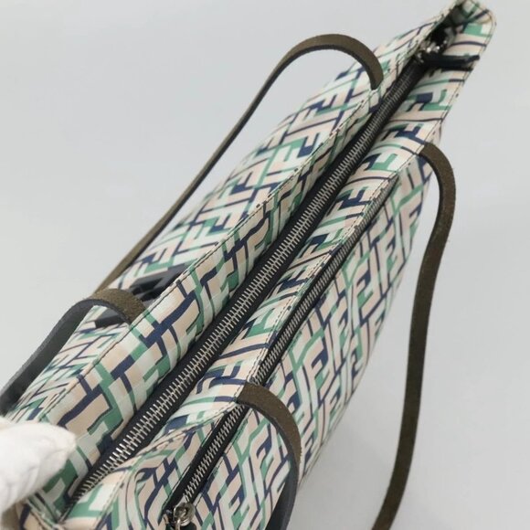 FENDI Zucca Canvas Tote Bag Green Silver Auth - Picture 7 of 16